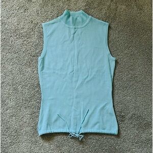 ZARA Light Blue Mock- Neck Knit Sleeveless Top, Like New Condition Size M
